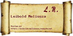 Leibold Melissza névjegykártya